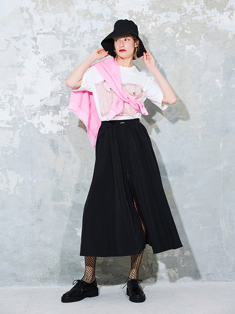 Center Zipper Long Length Skirt