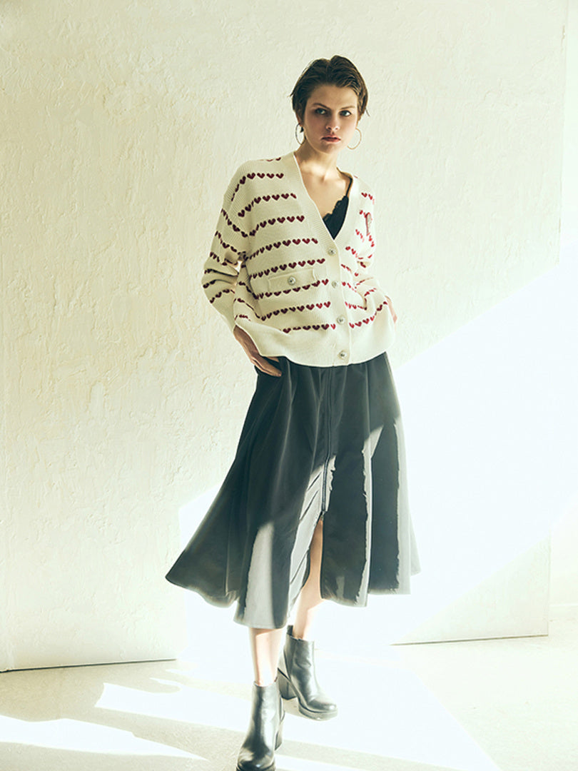 Center Zipper Long Length Skirt