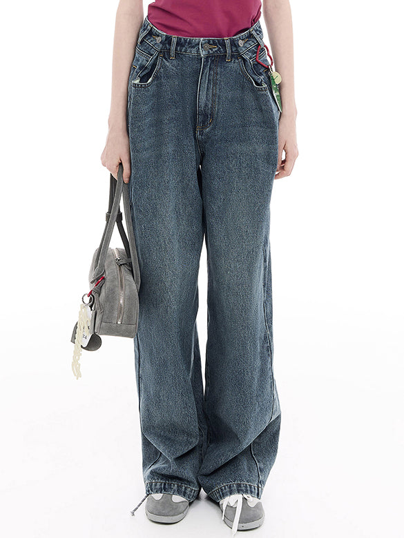 Charm Design Denim Pants