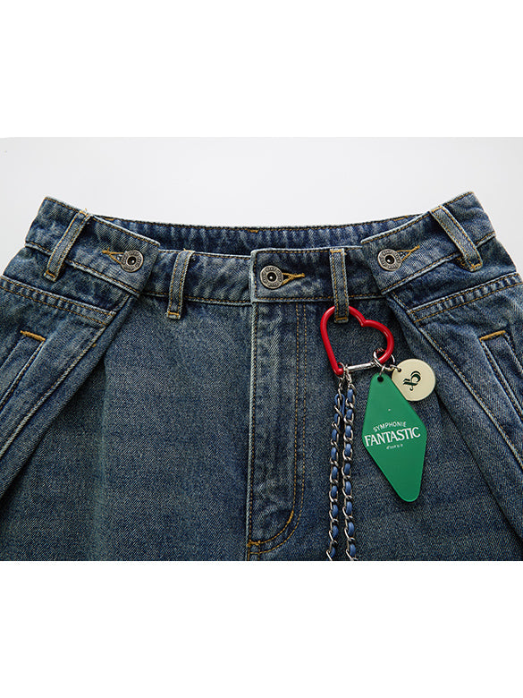 Charm Design Denim Pants