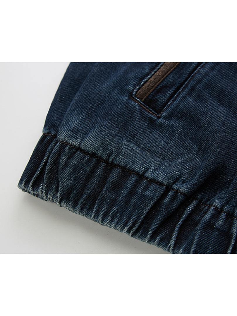 Suede Piping Denim Jacket