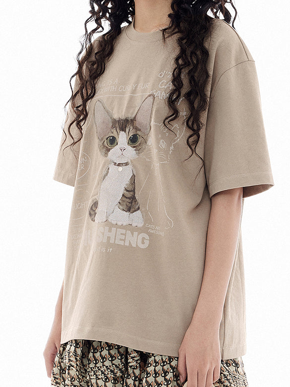 Cat Embroidery T-shirt