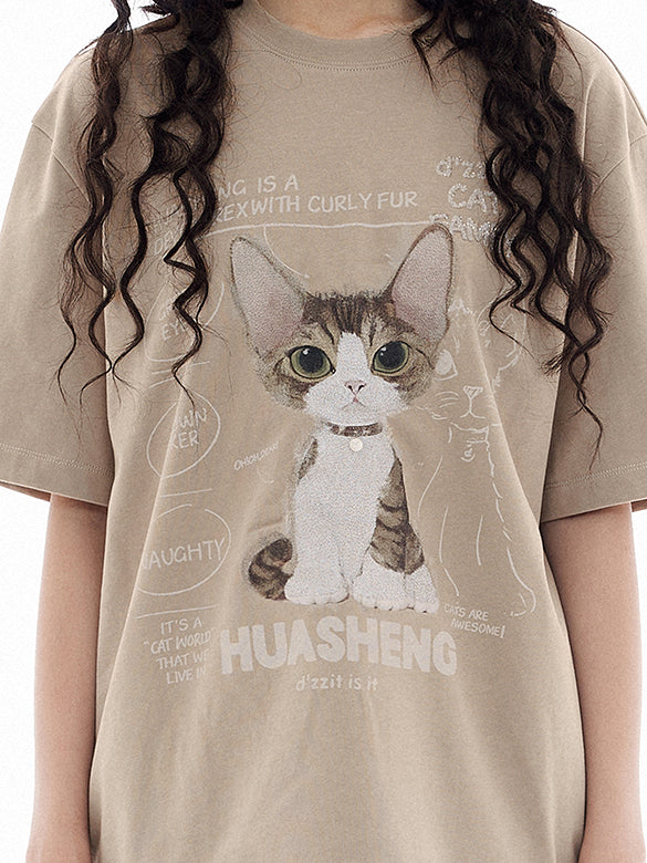 Cat Embroidery T-shirt