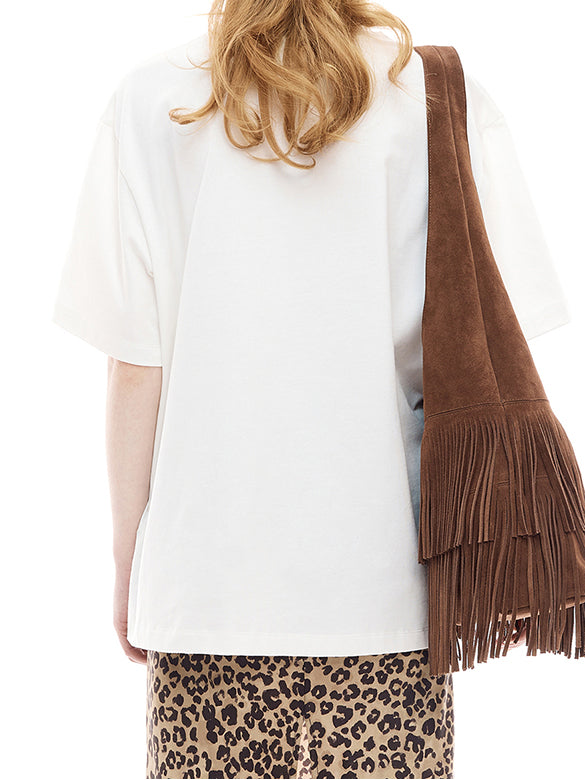 Cat Printed Badge T-shirt