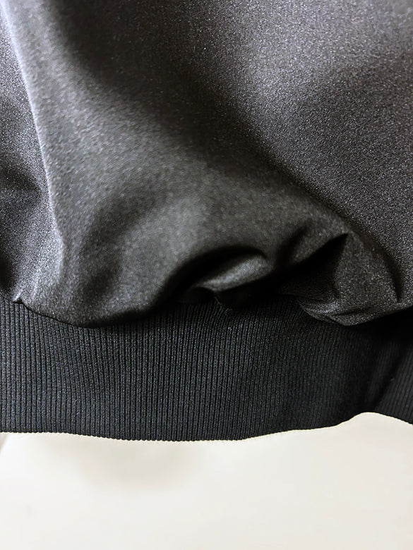 Tulle Combination Gather Sleeves Blouson
