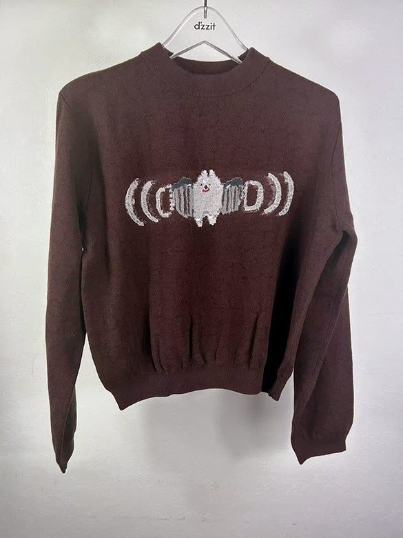 Animal Embroidery Knit Top