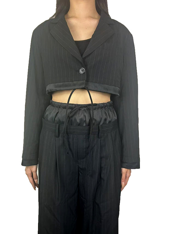 Pin-stripe Layered Short Jacket