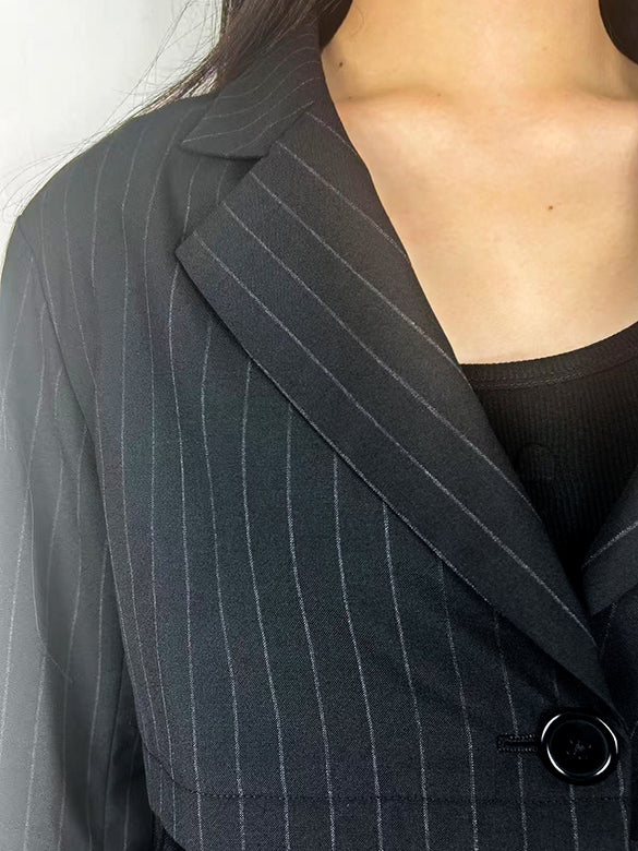 Pin-stripe Layered Short Jacket