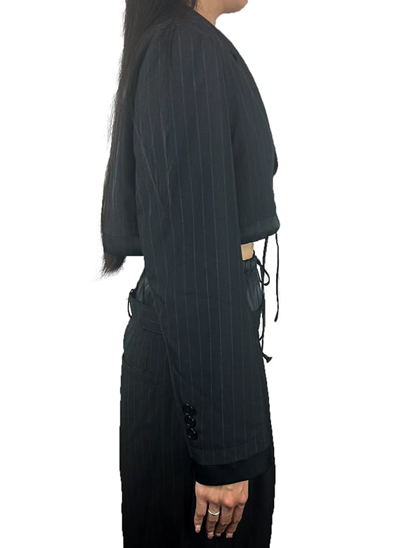 Pin-stripe Layered Short Jacket