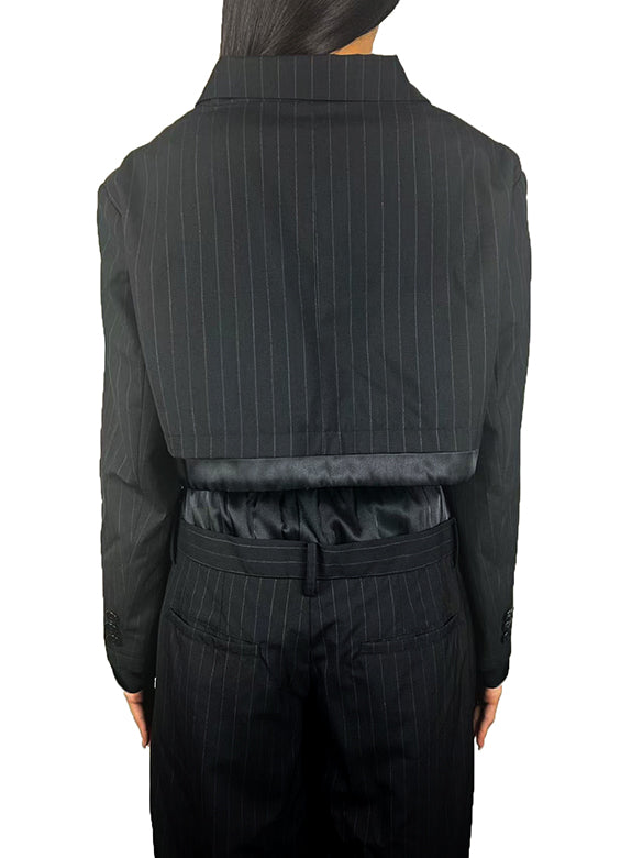 Pin-stripe Layered Short Jacket