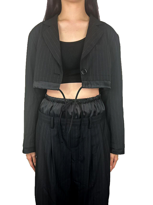 Pin-stripe Layered Short Jacket