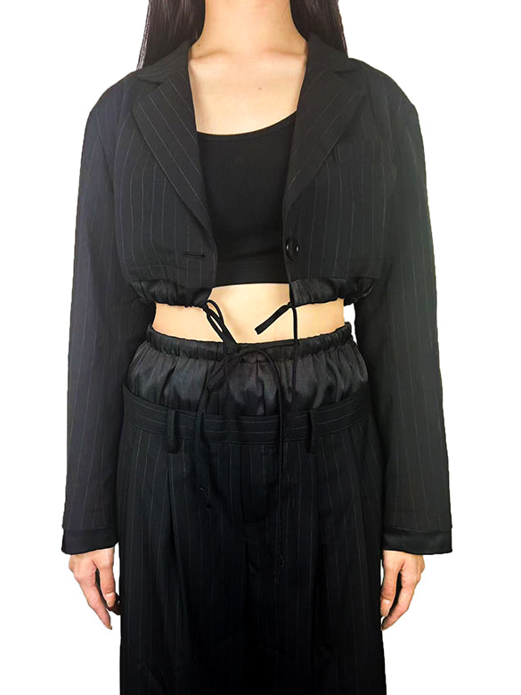 Pin-stripe Layered Short Jacket