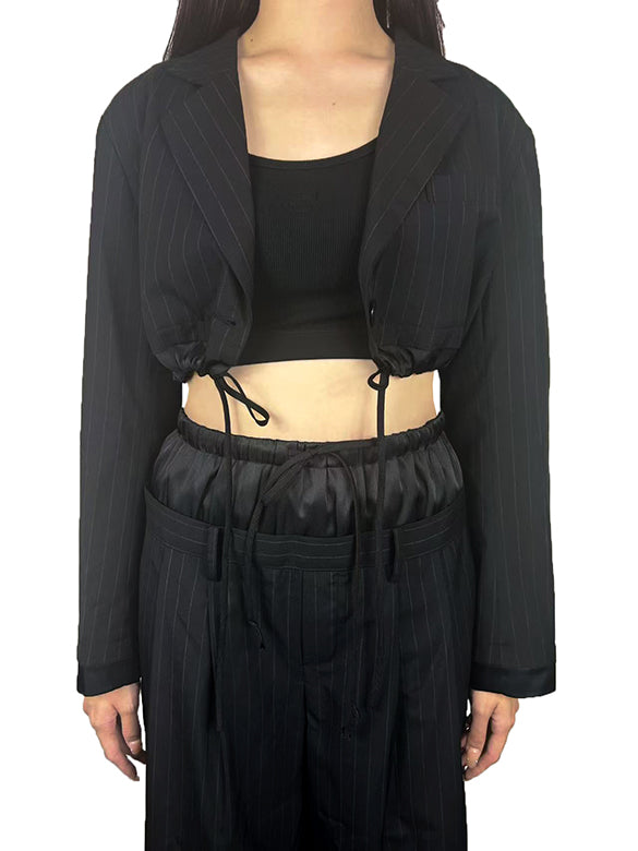 Pin-stripe Layered Short Jacket