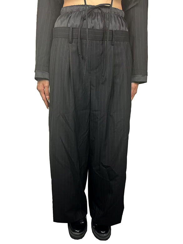 Pin-stripe Double Waist Pants