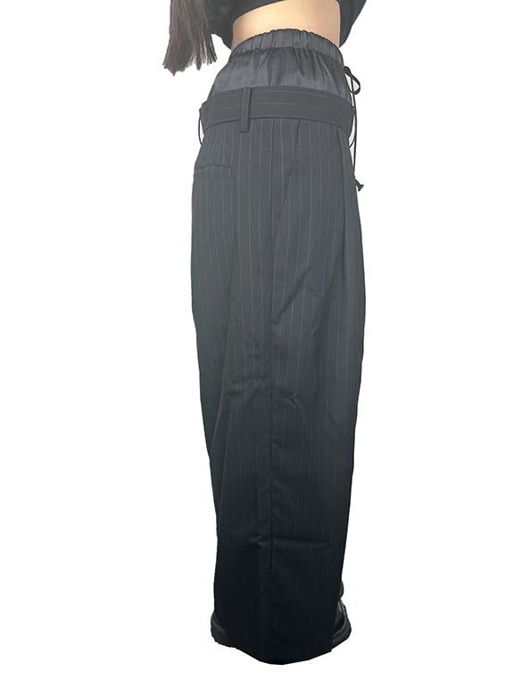 Pin-stripe Double Waist Pants