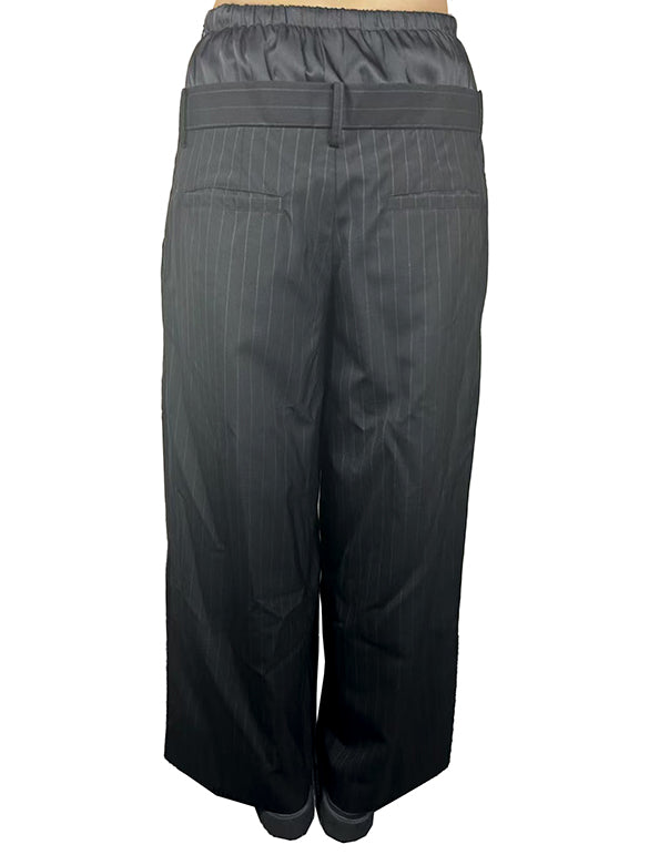 Pin-stripe Double Waist Pants