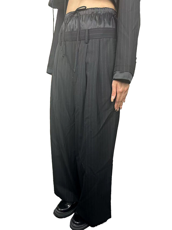 Pin-stripe Double Waist Pants