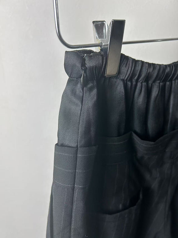 Pin-stripe Double Waist Pants