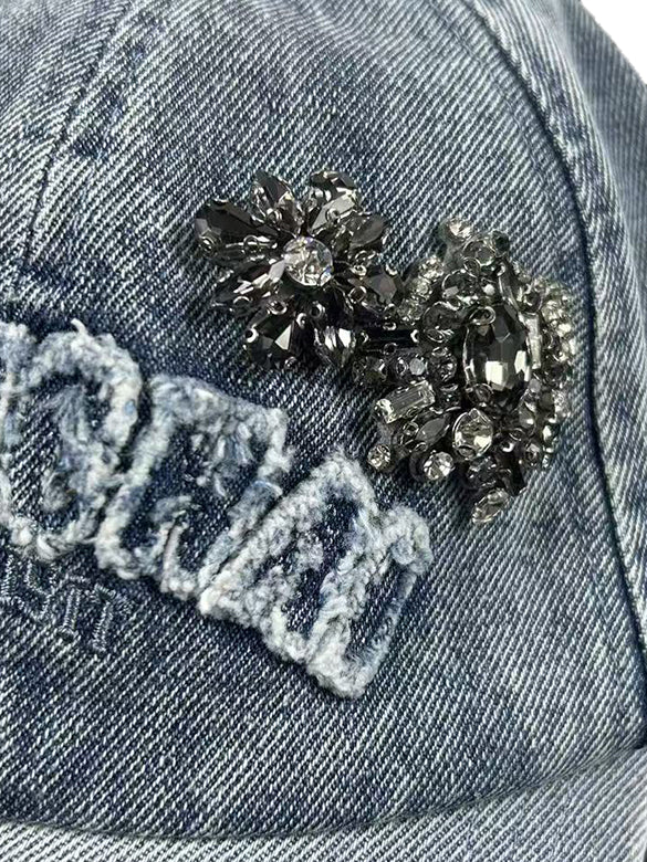 Beads Denim Cap