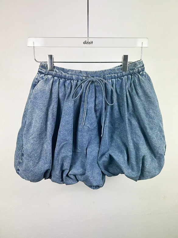 Ballon Short Length Denim Pants
