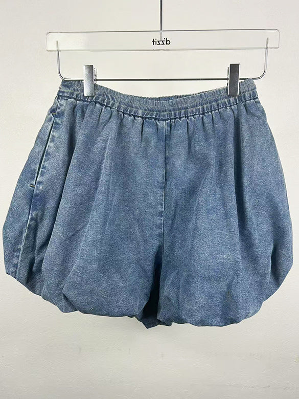 Ballon Short Length Denim Pants