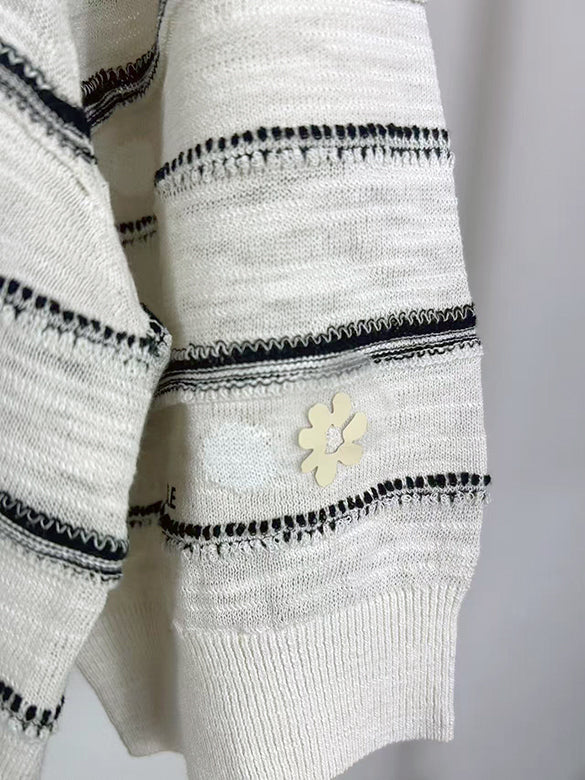 Logo Stripe Knit Cardigan
