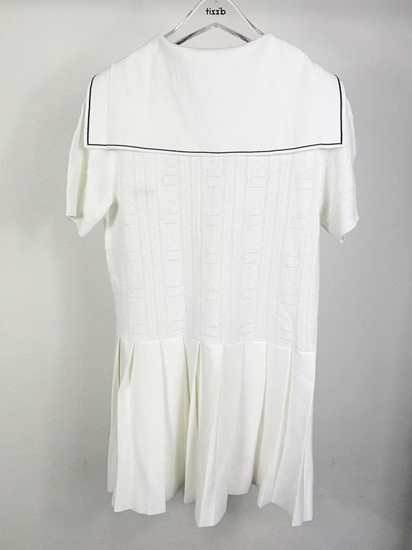 Sailor Collar Line Knit Dress