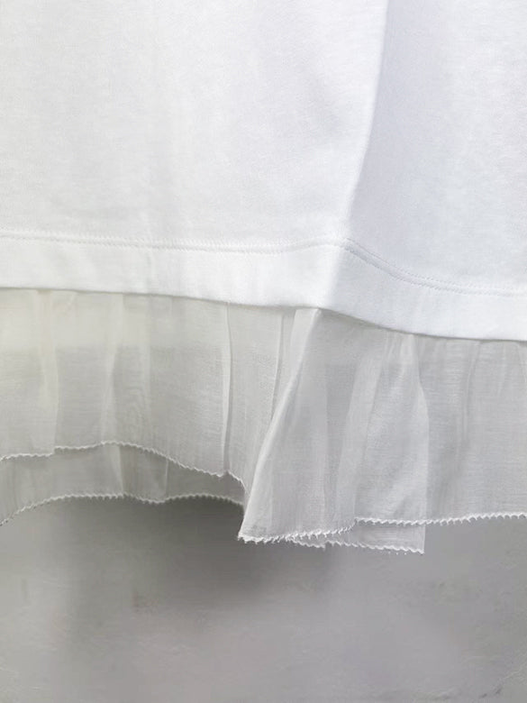 Hem Frill Long Sleeves T-shirt
