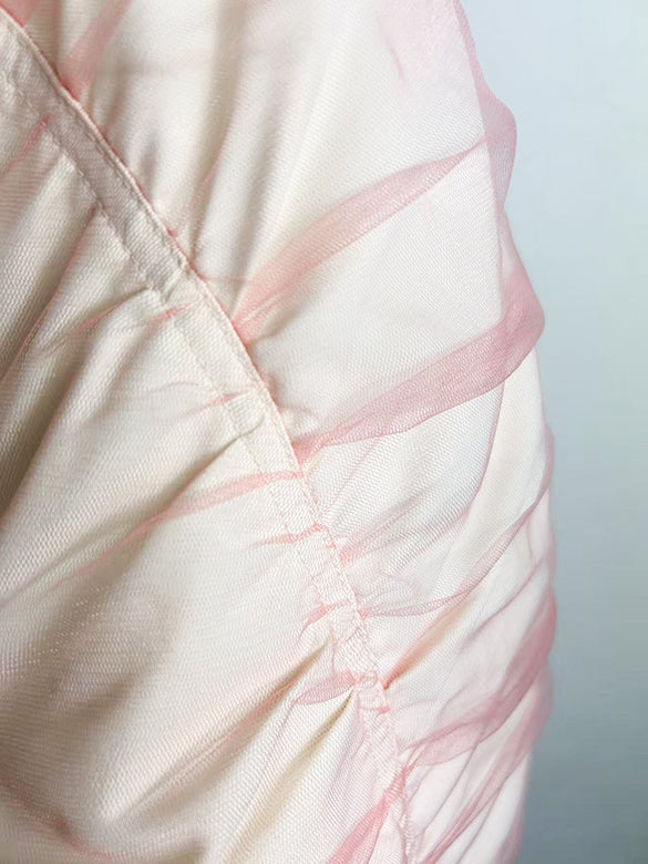 Tulle Stack Sleeves Short MA-1 Blouson