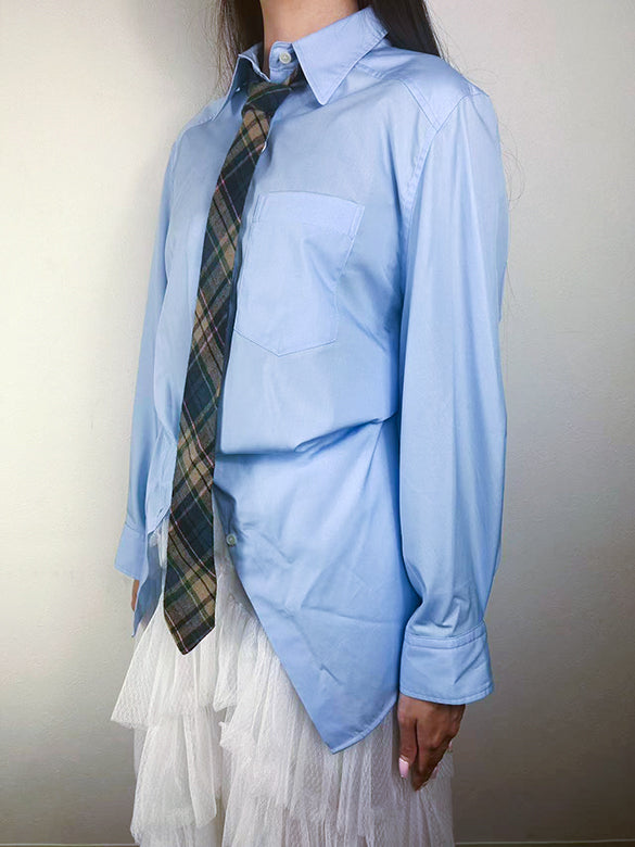 Plaid Tie Design Shirt
