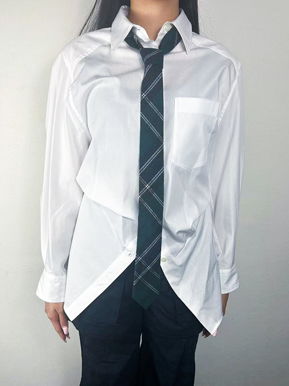 Plaid Tie Design Shirt