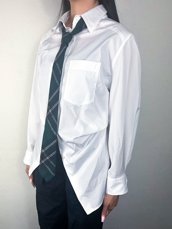 Plaid Tie Design Shirt