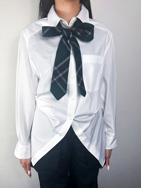 Plaid Tie Design Shirt
