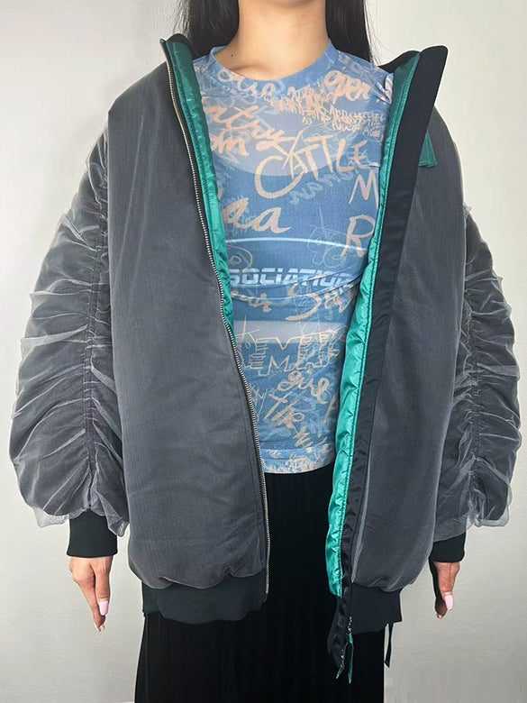 Tulle Stack Long MA-1 Blouson