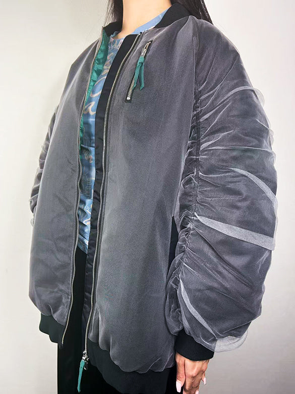 Tulle Stack Long MA-1 Blouson