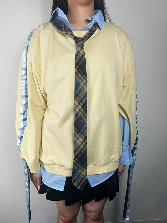 Plaid Tie Design Shirt