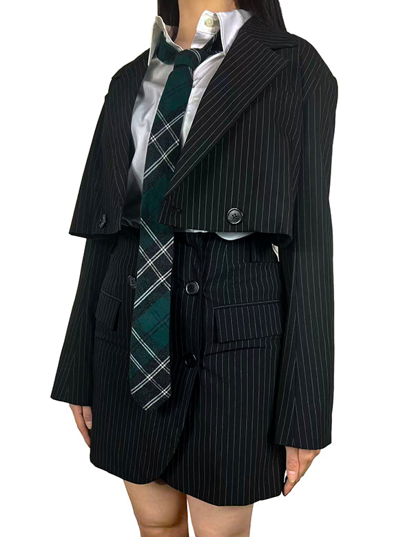 Pin-stripe Short Jacket Dress