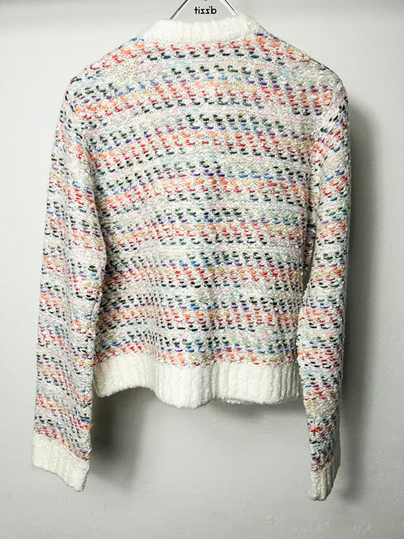 Multi-color Design Button Knit Cardigan