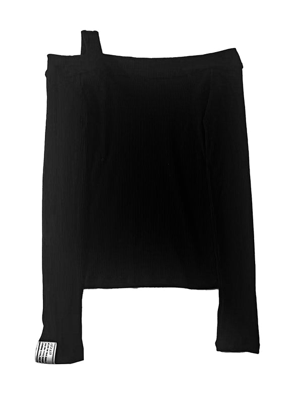 Off-shoulder Cut-out Design Knit Top
