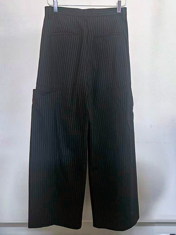 Pin-stripe Side Cut-out Pants