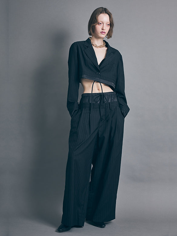 Pin-stripe Layered Short Jacket