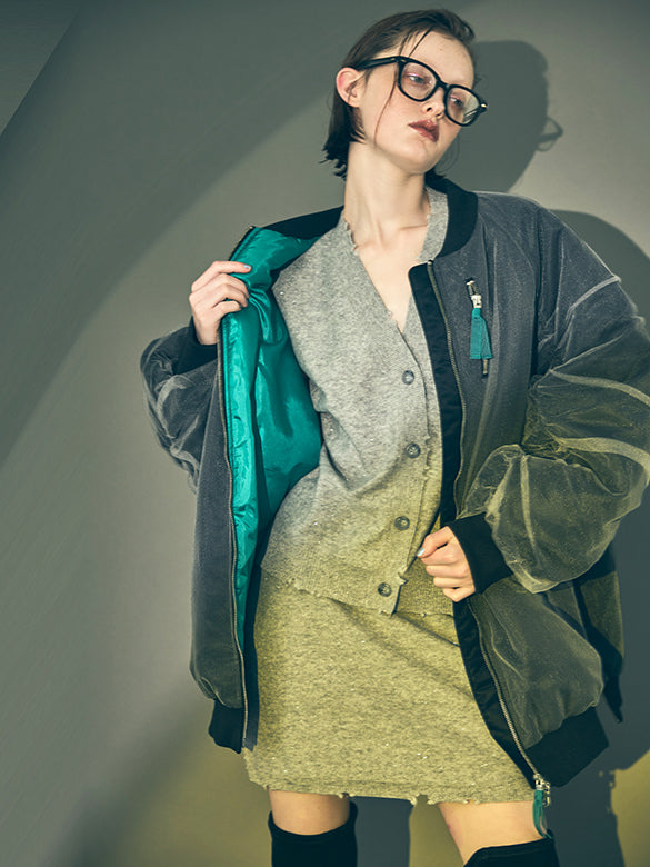 Tulle Stack Long MA-1 Blouson