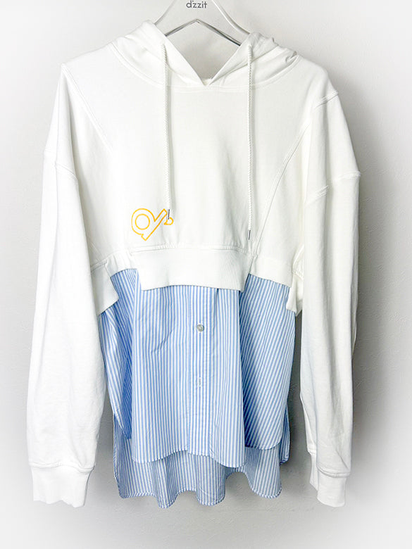 Shirt Layered Sweat Hoodie