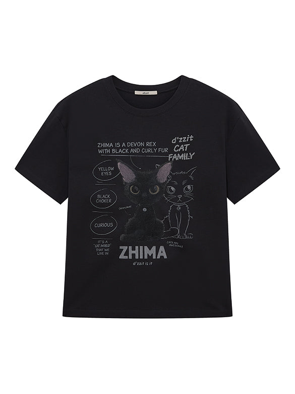 Cat Embroidery T-shirt
