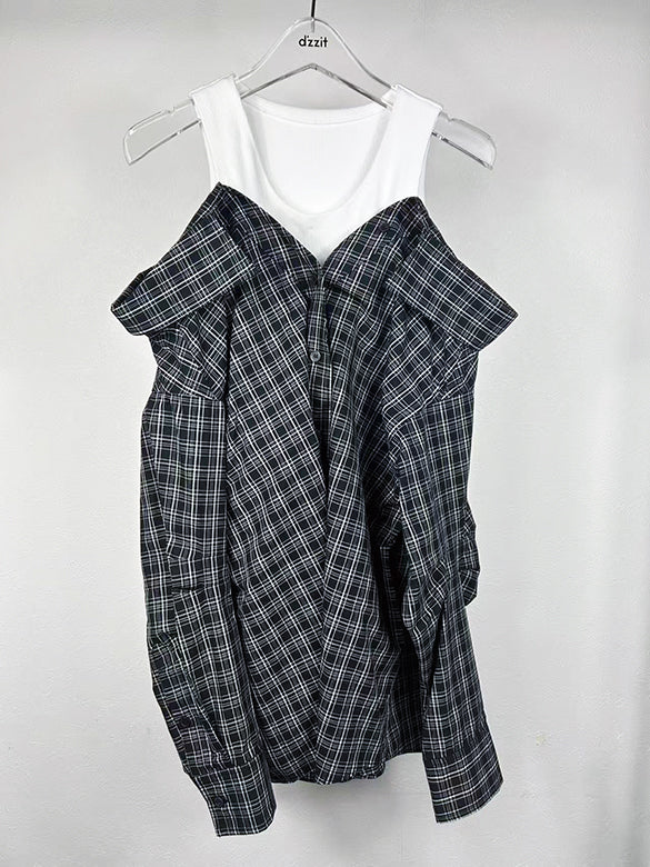 Tank-top Layered Design Shirt