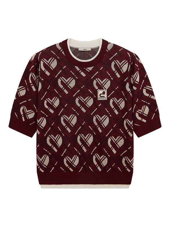 Monogram Bias Plaid Knit Top