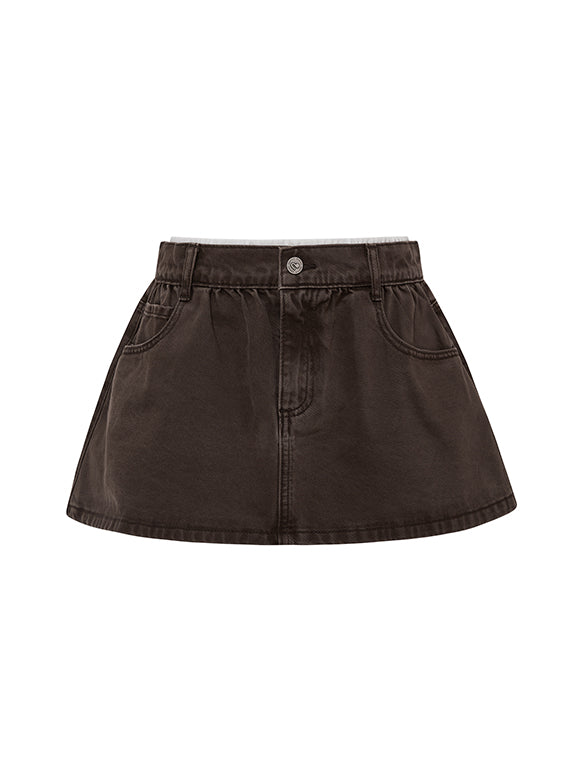 Micro Short Length Denim Skirt