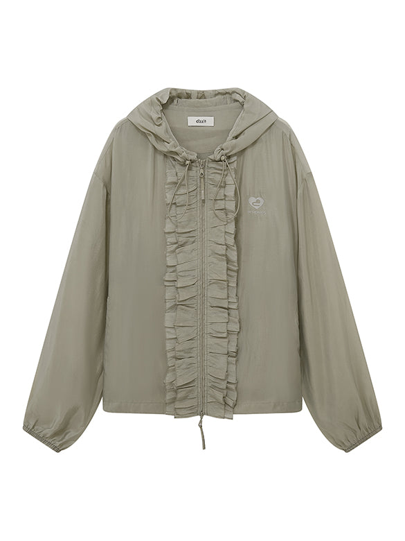 Frill Design Sheer Blouson
