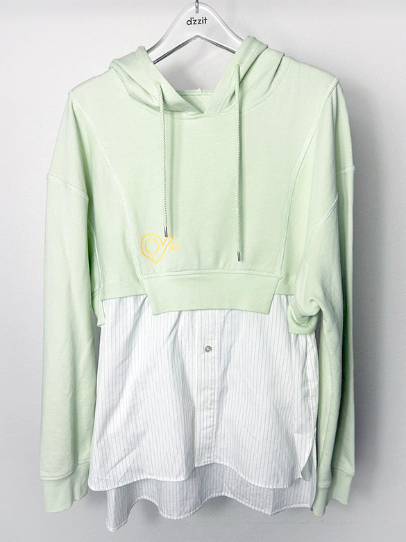 Shirt Layered Sweat Hoodie