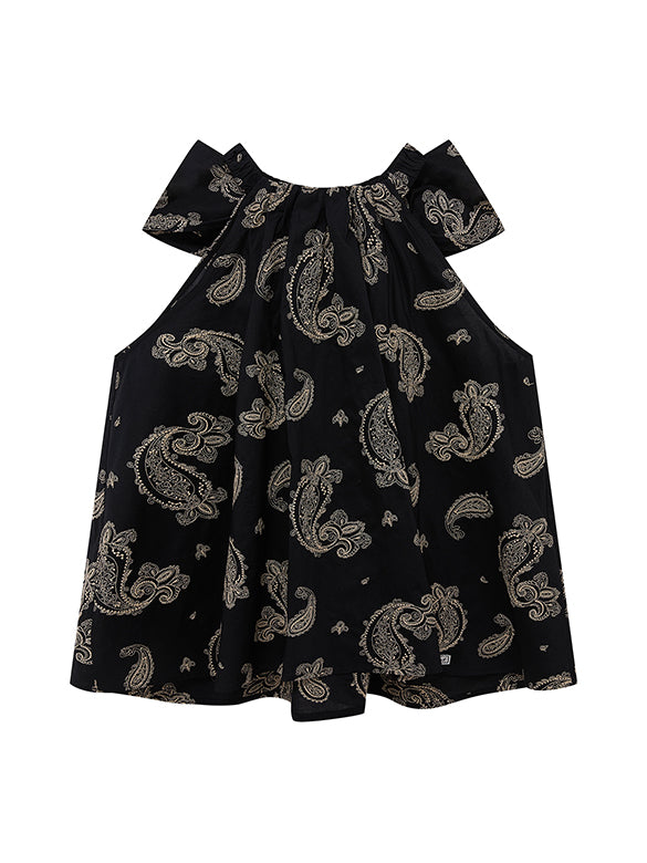 Paisley Pattern Holter-neck Top
